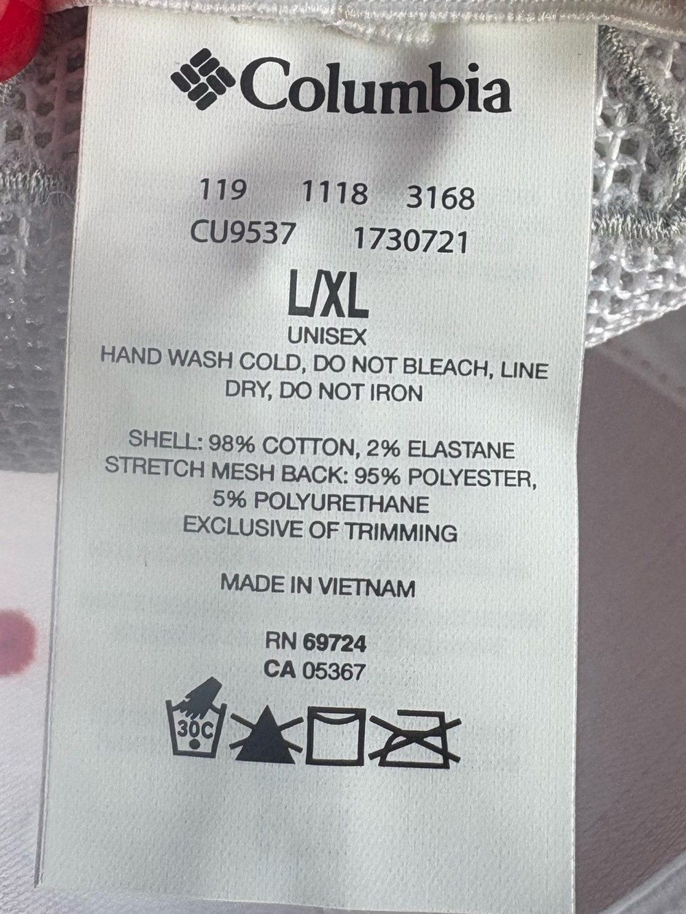Columbia Red and White PFG Performance Fishing Gear Trucker Hat - Picture 5 of 6